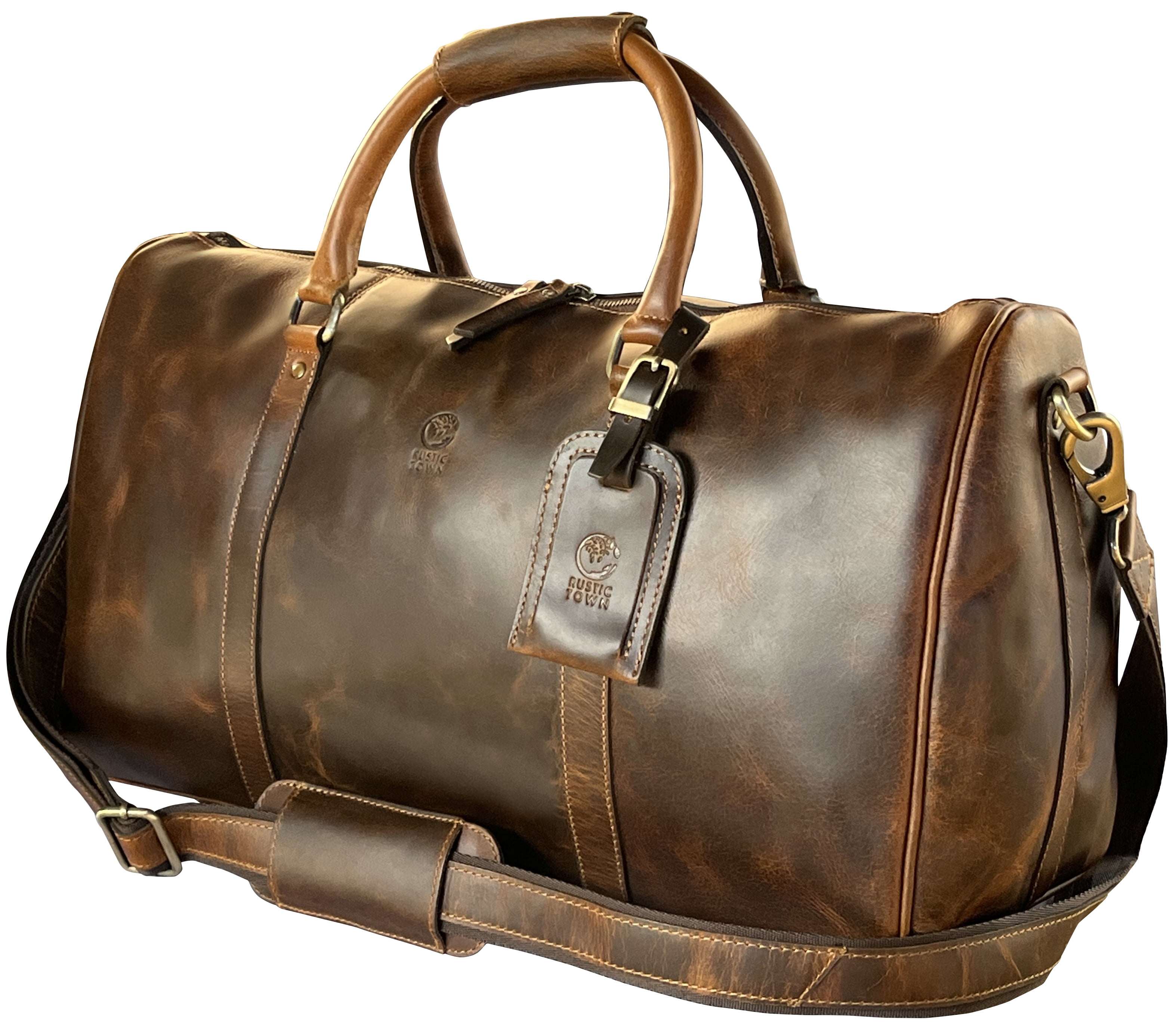 Mens leather on sale gym bag