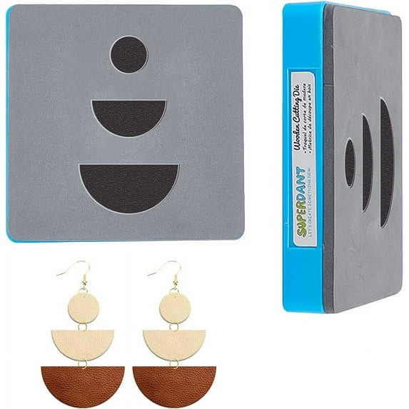 Leather Earrings Cutting Dies 3 Shapes Faux Leather Earring Wooden Die Cutting Round Shape Mold for Dangle Earring Making Women GITS Art Crafts DIY Supplies