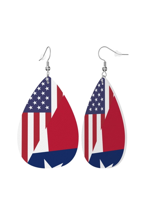 Leather Earrings Dangle Drop For Women United Of Texas Flag Teardrop Earrings Lightweight Gifts