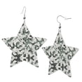 thumbnail image 1 of Leather Earrings Dangle For Women Camouflage Trendy Star Earrings Lightweight Fashion, 1 of 6