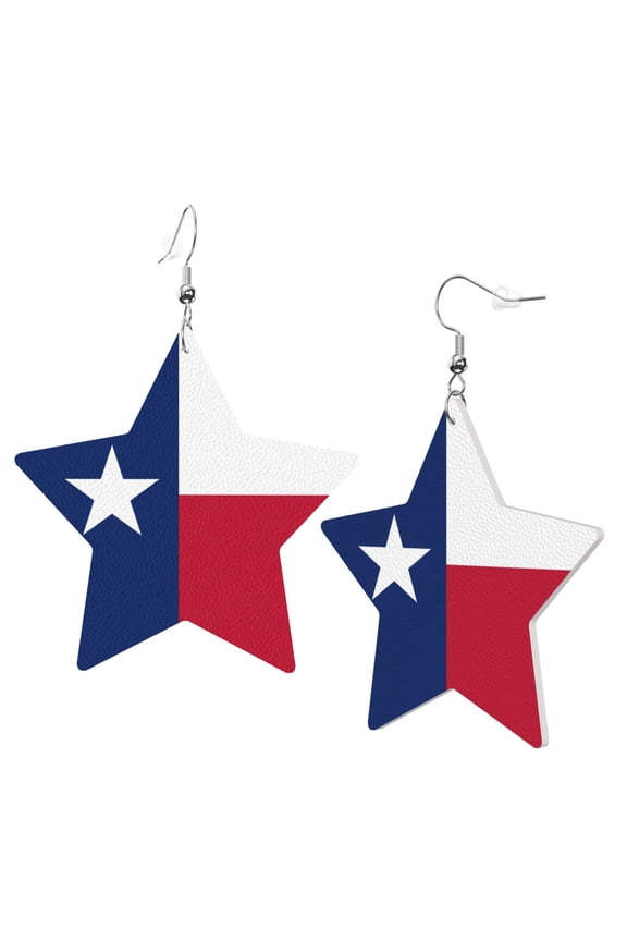 Leather Earrings Dangle For Women Colorado Texas Flag Trendy Star Earrings Lightweight Fashion