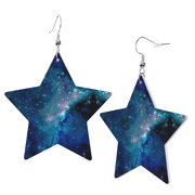 Leather Earrings Dangle For Women Galaxy Nebula Space Trendy Star Earrings Lightweight Fashion