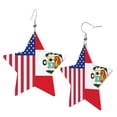 thumbnail image 1 of Leather Earrings Dangle For Women Peru America Flag Trendy Star Earrings Lightweight Fashion, 1 of 6