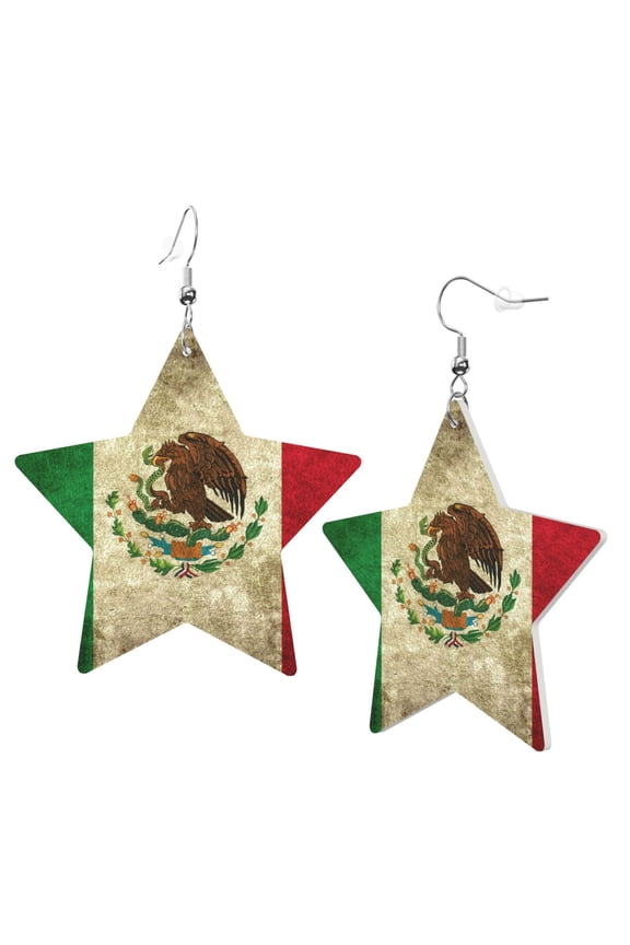 Leather Earrings Mexico Decorative Star Faux Leather Earring Lightweight Dangle Drop Earrings For Women