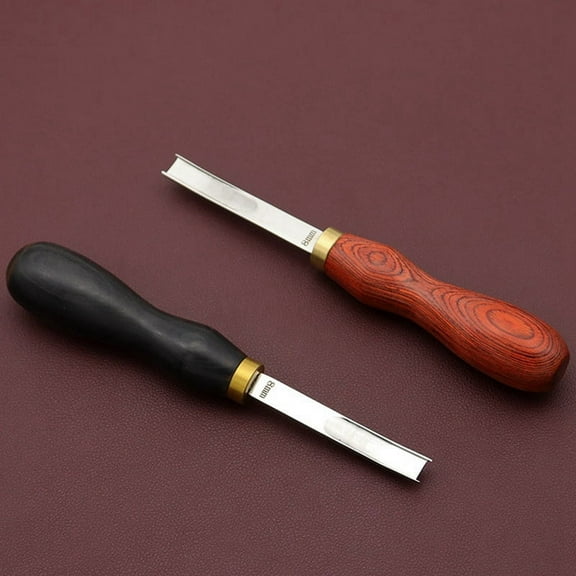 Leather Edge Bevelers Leather Craft Thinned Tool,DIY Skiving Beveling Cutting Tools with Wood Handle Trimmer Black No.8