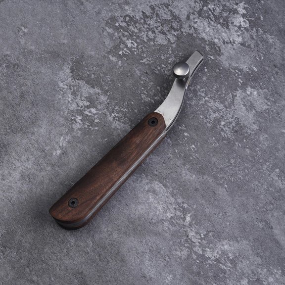 Leather Edge Creaser, Adjustable Leather Edger Creaser Wooden Handle Outside Edge Creaser Leather Craft Press Skiving Tool for Professional Leather Crafting and Working