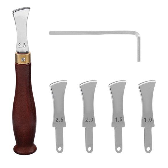 Leather Edger Creaser Tool 1.0-2.5mm Replaceable Creasing Head, Leather Edging Crimping Tool, for Leather Working