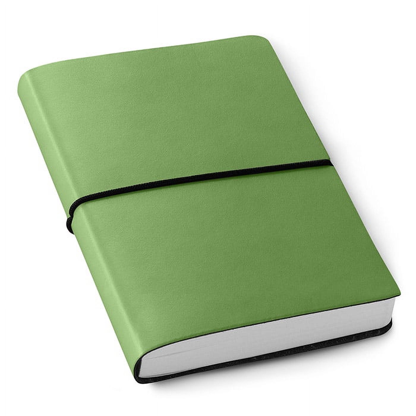 Leather Elastic Travel Journal By Gallery Leather, 7” x 5”, 192 White Pages, Oporto Green
