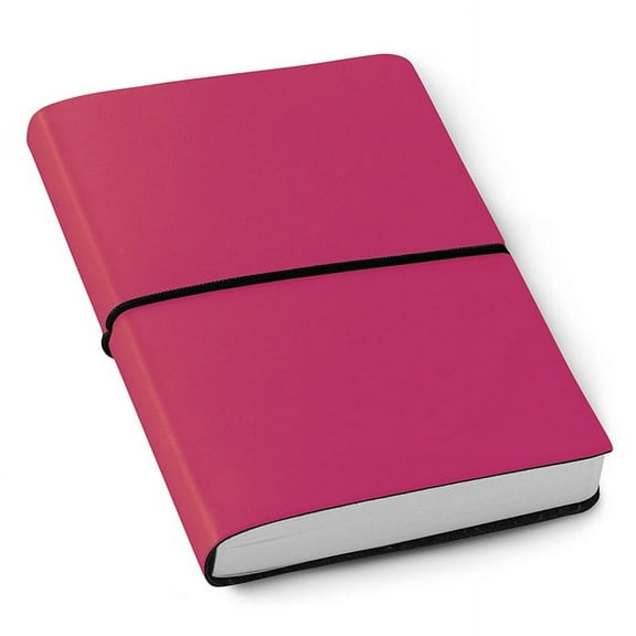 Leather Elastic Travel Journal By Gallery Leather, 7 x 5, 192 White Pages, Oporto Pink