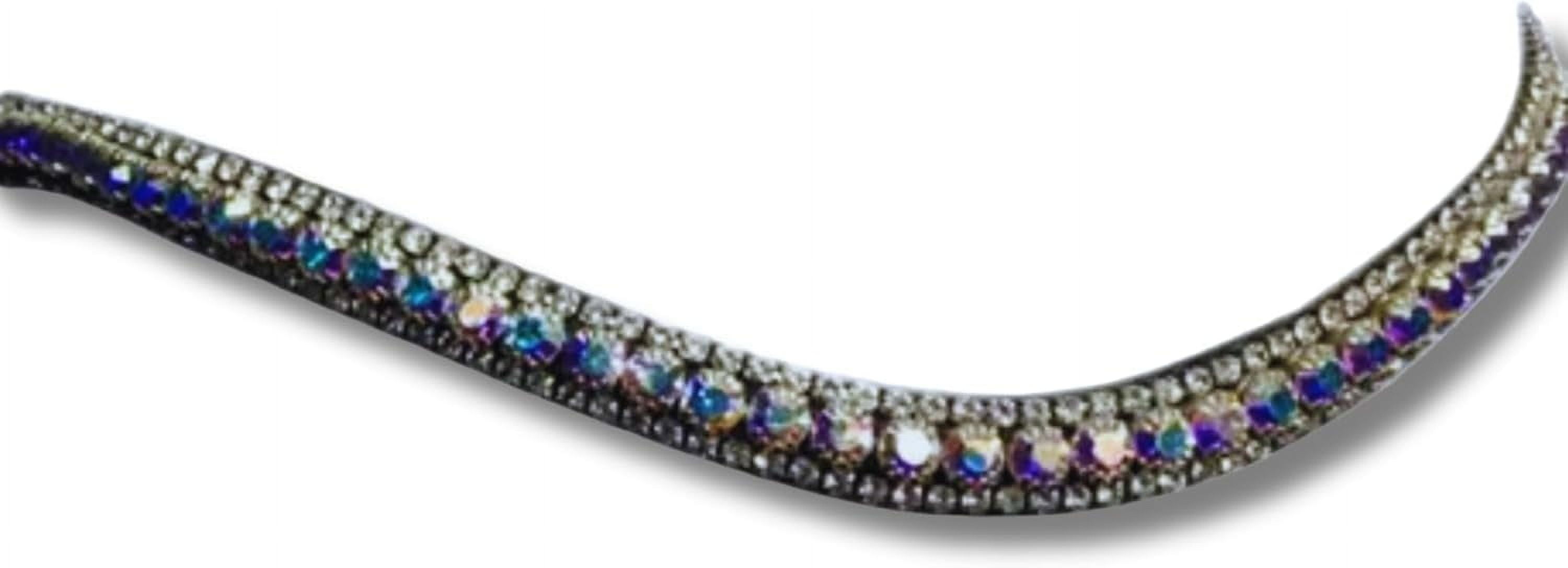 Sparkly Crystal Horse Browband - Leather Padded Bling Dressage Bridle Decor