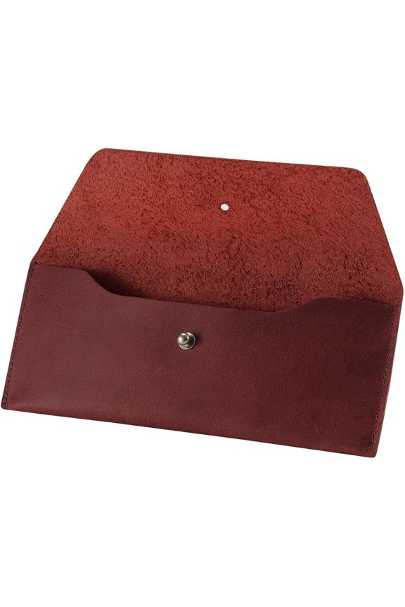 Leather Envelopes Wallet for Men, Bag Pouch Budget Envelope Wallet, Retro Clutch Wallet, Red