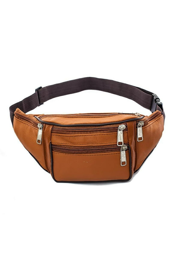 Leather Fanny Pack Mens Waist Belt Bag Womens Purse Hip Pouch Casual Business Belt Bag Waterproof, Suitable for Many Occasions and Easy to Carry Travel Sports