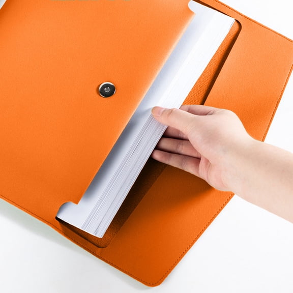 Leather File Folder, A4 Document Holder Padfolio for Women and Men, Waterproof PU Business Portfolio with Removable Hand Strap, Portable Resume Organizer Pouch for Office School and Travel