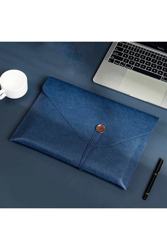 Leather File Folder A4 Document Organizer, Large Capacity Business Portfolio Briefcase with Pen Holder and Dual Compartments, Portable Office Storage Case for Contracts Files Tablet Travel Work