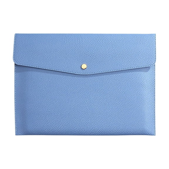 Leather File Folder Document Holder Organizer Waterproof Portfolio Leather Folder Case Envelope Folder Case Blue