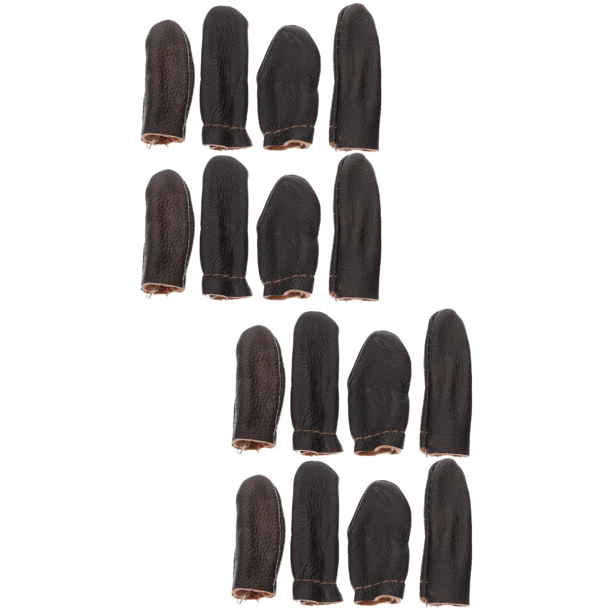Leather Finger Cots Thimble for Hand Sewing 8 Sets Elasticity Cowhide