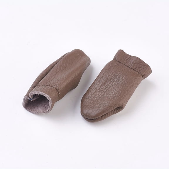 Leather Finger Thimble for Protecting Your Fingers Random Single Color or Random Mixed Color 58~60x27~30mm