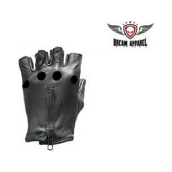Leather Fingerless Riding Gloves - Extra Large
