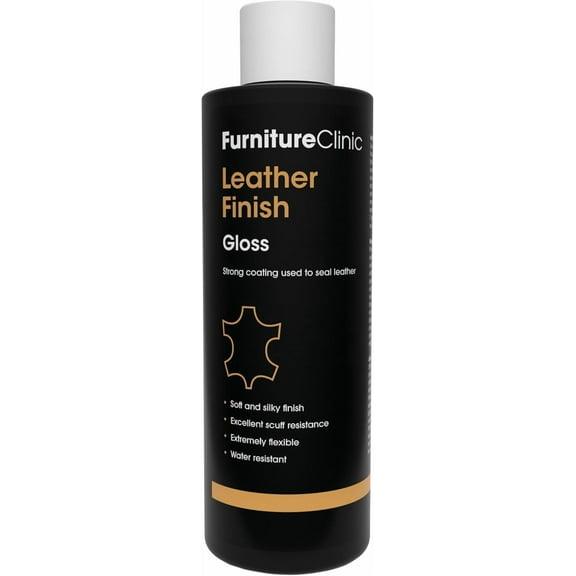 Furniture Clinic Leather Finisher Gloss | Seal & Protect | Suitable for Leather Sofas, Car Interiors, Handbags, and More | Flexible | Prevents Scratches and Scuffs | Gloss Finish (250 ml / 8.5 oz)