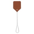 thumbnail image 1 of Leather Fly Swatter, Heavy Duty Manual Pest Control, Durable Stainless Steel Handle, 17.5 Inches Length, Crack Proof Design, Washable, Effective For Flies Insects (Brown), 1 of 6
