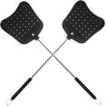 thumbnail image 1 of Leather Fly Swatter, Telescopic Fly Swatters Heavy Duty Set, Flexible Manual Flyswatters Pack, Extendable Swatter with Long Metal Handle for Indoor Outdoor, 2 Pack, 1 of 8