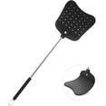 thumbnail image 1 of Leather Fly Swatter, Telescopic Heavy Duty Fly Swatters, Flexible Manual Flyswatters Set, Extendable Swatter with Stainless Steel Long Handle for Indoor Outdoor, 1 of 7
