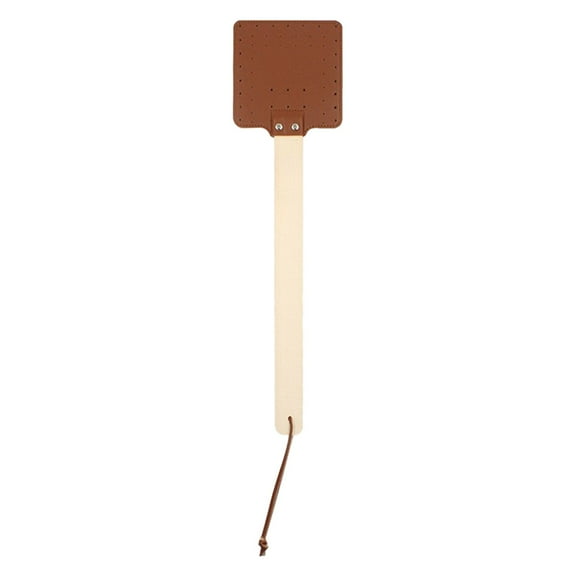 Leather Fly Swatter With Wooden Handle And Convenient Hanging Option For Indoor