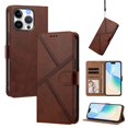 thumbnail image 1 of Leather For Apple iPhone 14 Pro, Flip Wallet Leather Case With Card Holder Magnetic Closure Protective Phone Cases Cover,Brown,For iPhone 14 Pro, 1 of 7