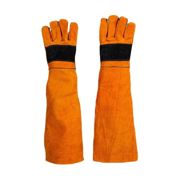 Leather Forge Welding Gloves, Heat/Fire Resistant Stove Barbecue , Palm Reinforcements ,More Durable
