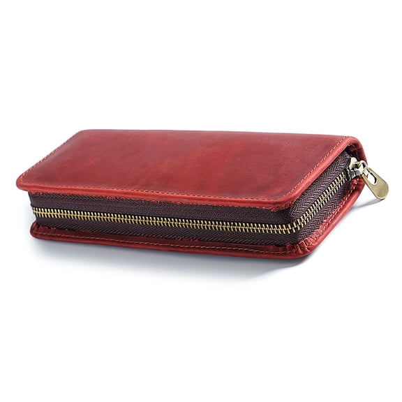 Leather Fountain Pen Pouches Zippered Pen Case Holder Hold 5-11 Pen Pencil