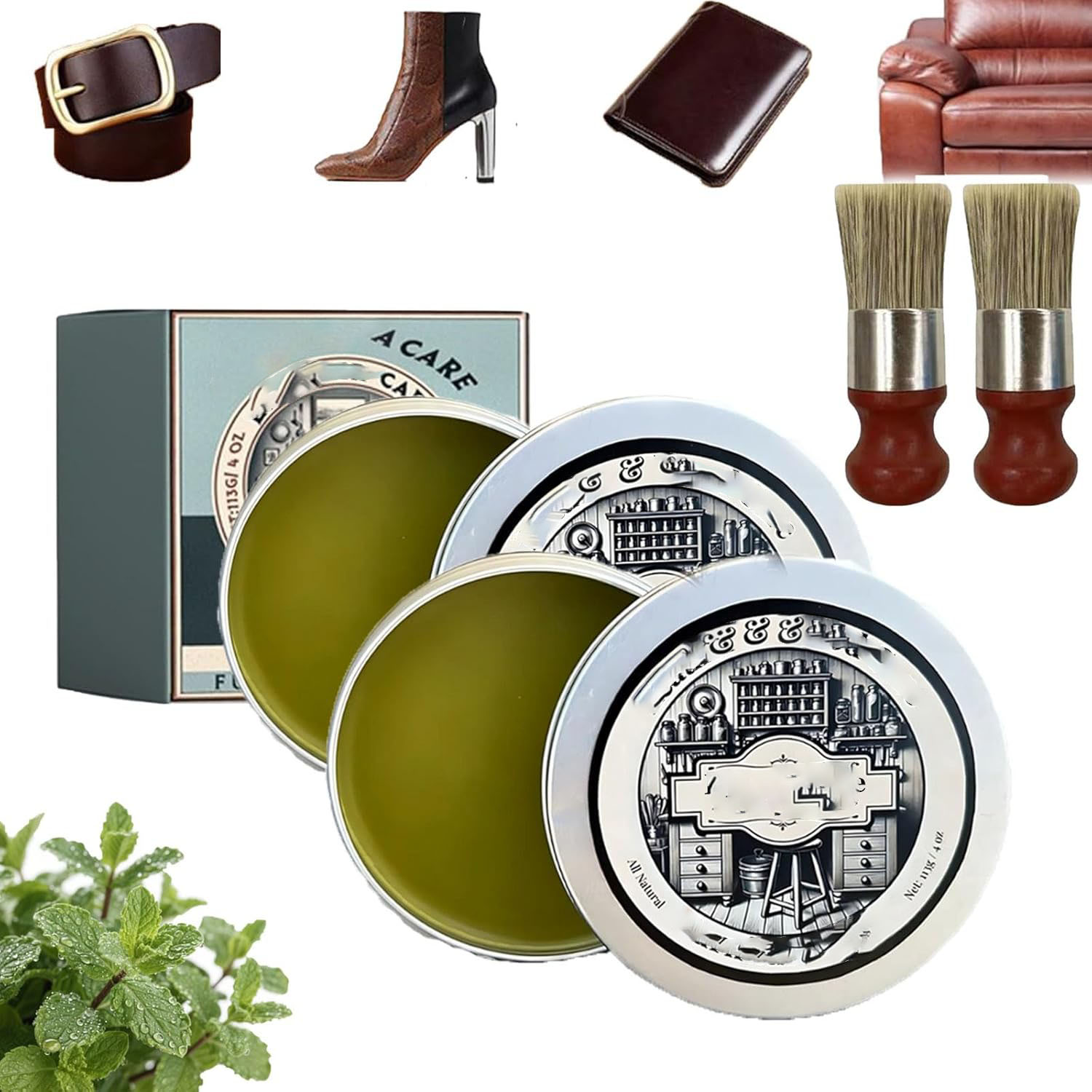 Leather & Furniture Repair Salve, Leather Salve and Brush for Furniture, Household Upholstery Cleaners for Home, Wood Furniture Repair Salves, for Wood for Sofa, Car Seats,