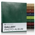 thumbnail image 1 of Leather Gallery Photo Album by Gallery Leather, 11.75" x 10.5", 60 pages, 120 Photos, 60 Photo Notes, Ringbound, Gold Embossed Hub Accents, Refillable, Acadia Green, 1 of 4