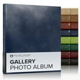 thumbnail image 1 of Leather Gallery Photo Album by Gallery Leather, 11.75" x 10.5", 60 pages, 120 Photos, 60 Photo Notes, Ringbound, Gold Embossed Hub Accents, Refillable, Acadia Navy Blue, 1 of 8