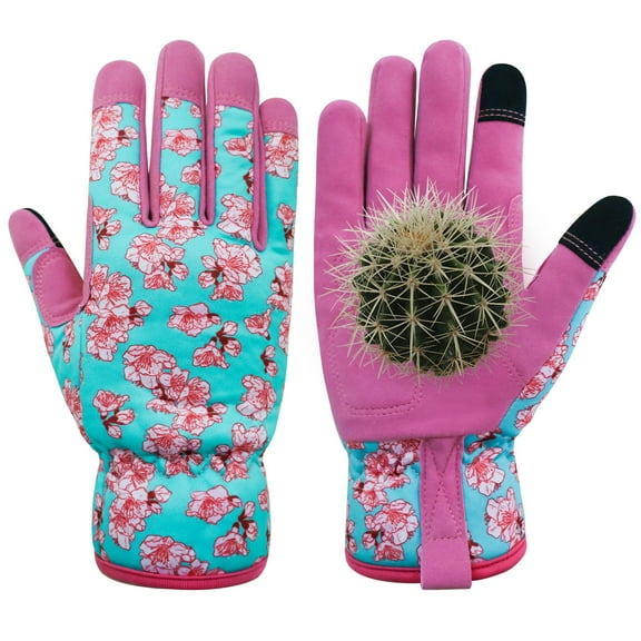 Leather-Gardening-Gloves for Women -Thorn-Proof Work-Gloves for Weeding, Digging, Planting,Pruning Yard garden Gloves