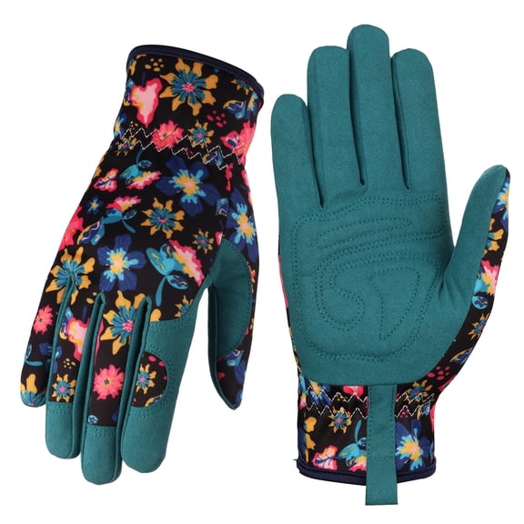 Leather Gardening Gloves for Women - Working Gloves for Weeding, Digging, Planting, Raking and Pruning