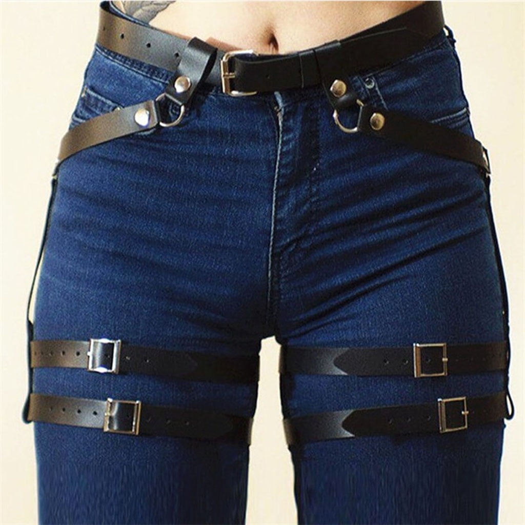 Leather Garter Adjustable Body Harness Waist Punk Leg Belt For Party  Cosplay - Walmart.com
