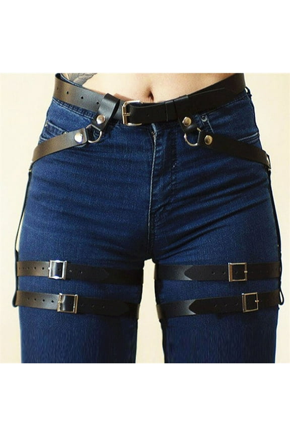Leather Garter Adjustable Body Harness Waist Punk Leg Belt For Party Cosplay