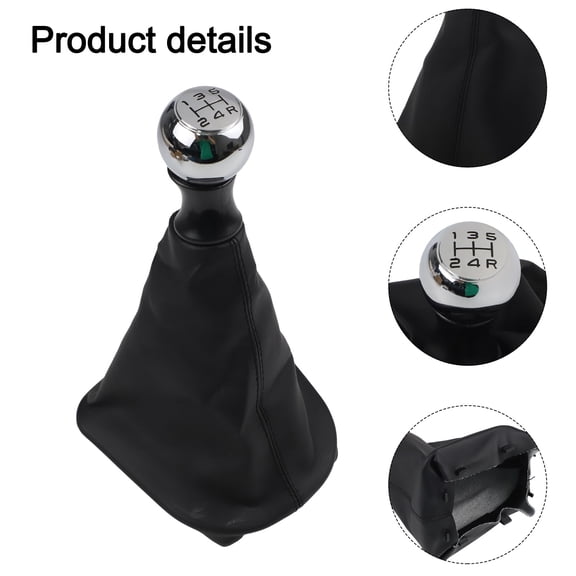 Leather Gear Shift Knob With ABS Base For 5-Speed Manual Transmission,Compatible For 207/307/308/607/608 And For C3 For C4 For C5