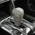 thumbnail image 1 of Leather Gear Shifter Knob Cover, Universal Gear Shift Protector Sleeve, Scratch Resistant Interior Trim Guard, Adjustable Hook Loop Closure Easy Installation for Cars SUVs Trucks Daily Drivers, 1 of 9