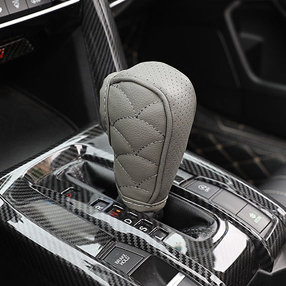 Leather Gear Shifter Knob Cover, Universal Gear Shift Protector Sleeve, Scratch Resistant Interior Trim Guard, Adjustable Hook Loop Closure Easy Installation for Cars SUVs Trucks Daily Drivers