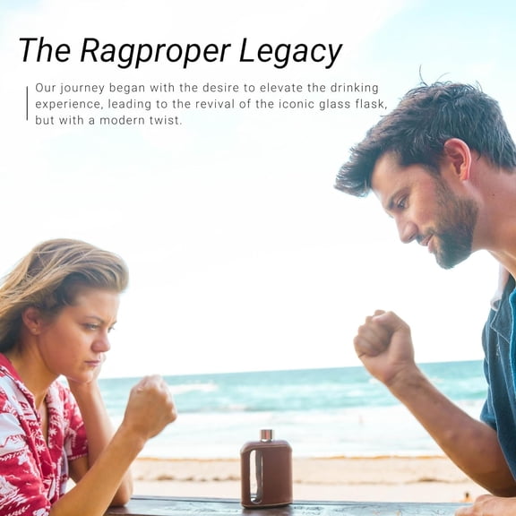 Leather Glass Hip Flask for Men & Women – Modern Whiskey & Liquor Pocket Flask, Genuine Leather Cover, Ideal Glass Flask – Single Shot 3.4oz (100ml), Dark Brown