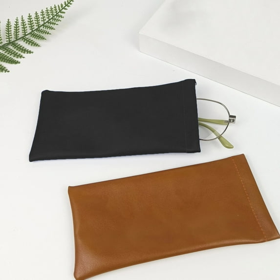 Leather Glasses Pouch, 24 Packs Soft Sunglasses Storage Bags, Assorted Colors Eyewear Cases, Slim Protective Holder, Lightweight Leather Slip Cover for Reading Glasses