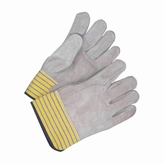 Leather Gloves, Cowhide, Safety Cuff, Straight Thumb, Full Finger, Blue ...