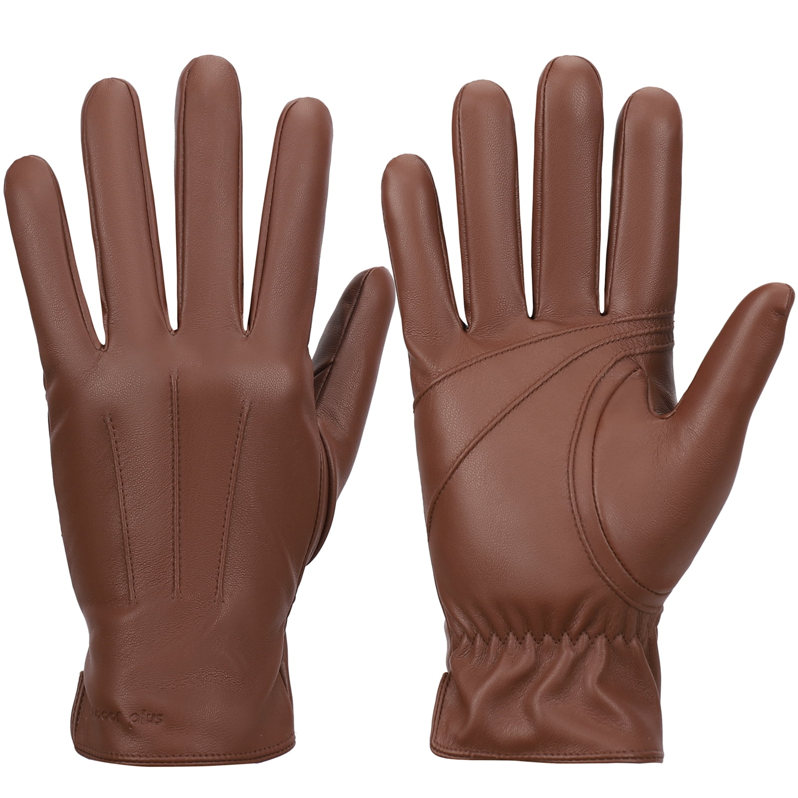 Leather Gloves for Men,Winter Sheepskin Leather Driving Gloves,Touchscreen  Wool Fleece Lined Warm Gloves for Gift