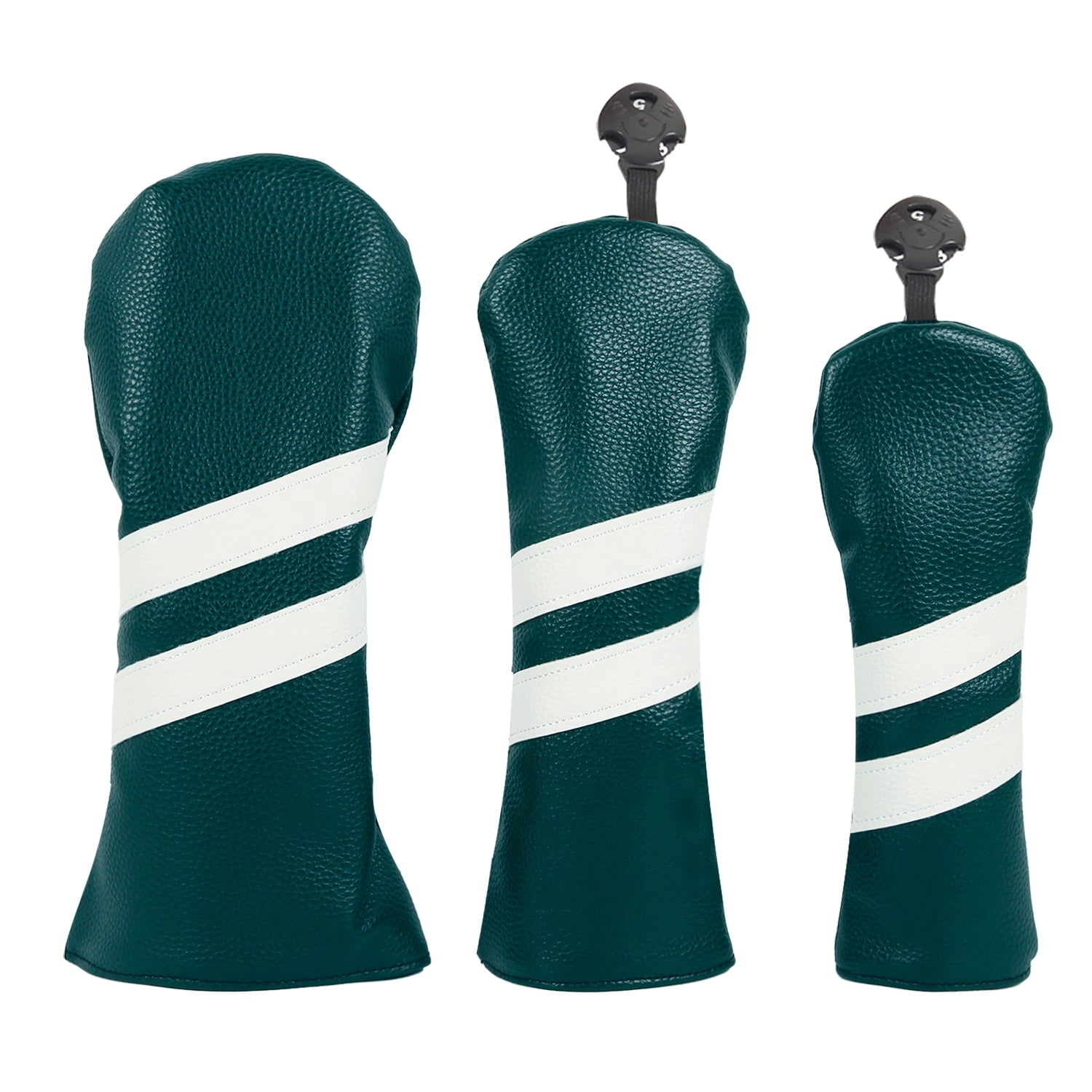 Leather Golf Covers Driver 1 3 5 Headcovers 3 Piece Set Teal with White