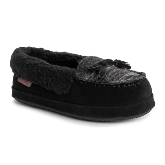 Leather Goods by MUK LUKS Women's Sia Moccasin Slippers 9 - Ebony