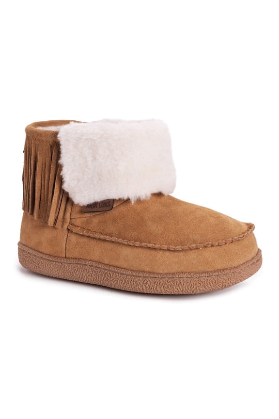 Leather Goods by MUK LUKS Women's Veroni Bootie Slippers 7 - Camel