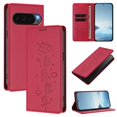 thumbnail image 1 of Leather For Google Pixel 10 Pro XL / Pixel 9 Pro XL, RFID Blocking Protection, Playful Cats Embossed Flip Wallet Leather Case With Card Holder Magnetic Closure  Phone Cases Cover,Red, 1 of 7