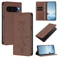 thumbnail image 1 of Leather For Google Pixel 9 / Pixel 9 Pro, RFID Blocking Protection, Playful Cats Embossed Flip Wallet Leather Case With Card Holder Magnetic Closure  Phone Cases Cover,Brown,For Pixel 9 / 9 Pro, 1 of 7