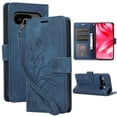 thumbnail image 1 of Leather For Google Pixel 9a Case Orchids&Butterflies Embossed 3-card  Flip Wallet Leather Case With Card Holder Magnetic Closure  Phone Cases Cover,Blue,For Pixel 9a, 1 of 6